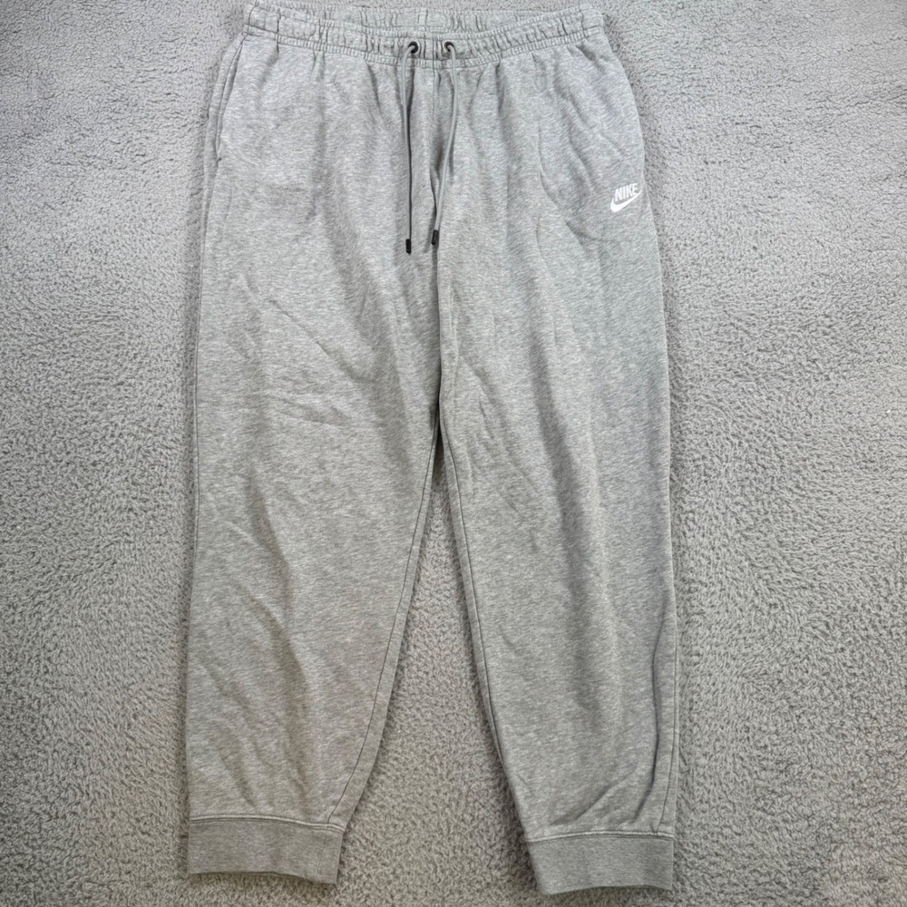 Nike Mens XL Gray Club Fleece Jogger‎ Sweatpants Heather Gray Drawstring Pockets
